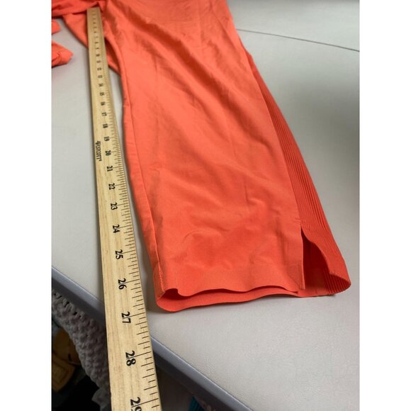 Athleta Brooklyn Ankle Pant Size 12 Orange Pullon Zip Pockets - Picture 8 of 16